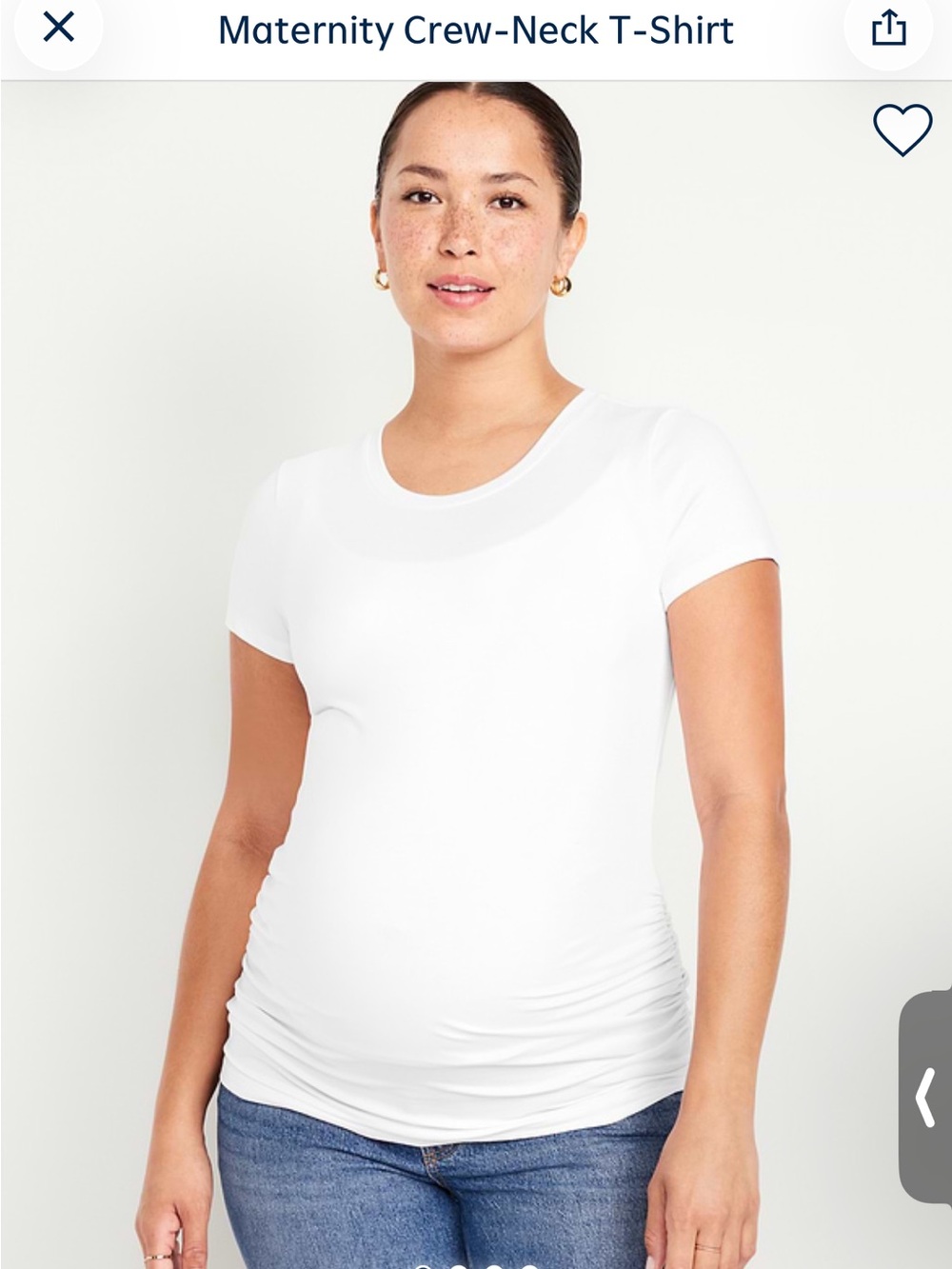 Old Navy Maternity Scoop Neck Short Sleeve Tee - White- Sz M NWT!
